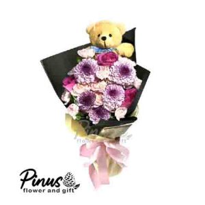 Home Hand Bouquet - Purple Roses Life