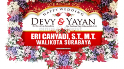 Bunga Papan Ucapan Happy Wedding